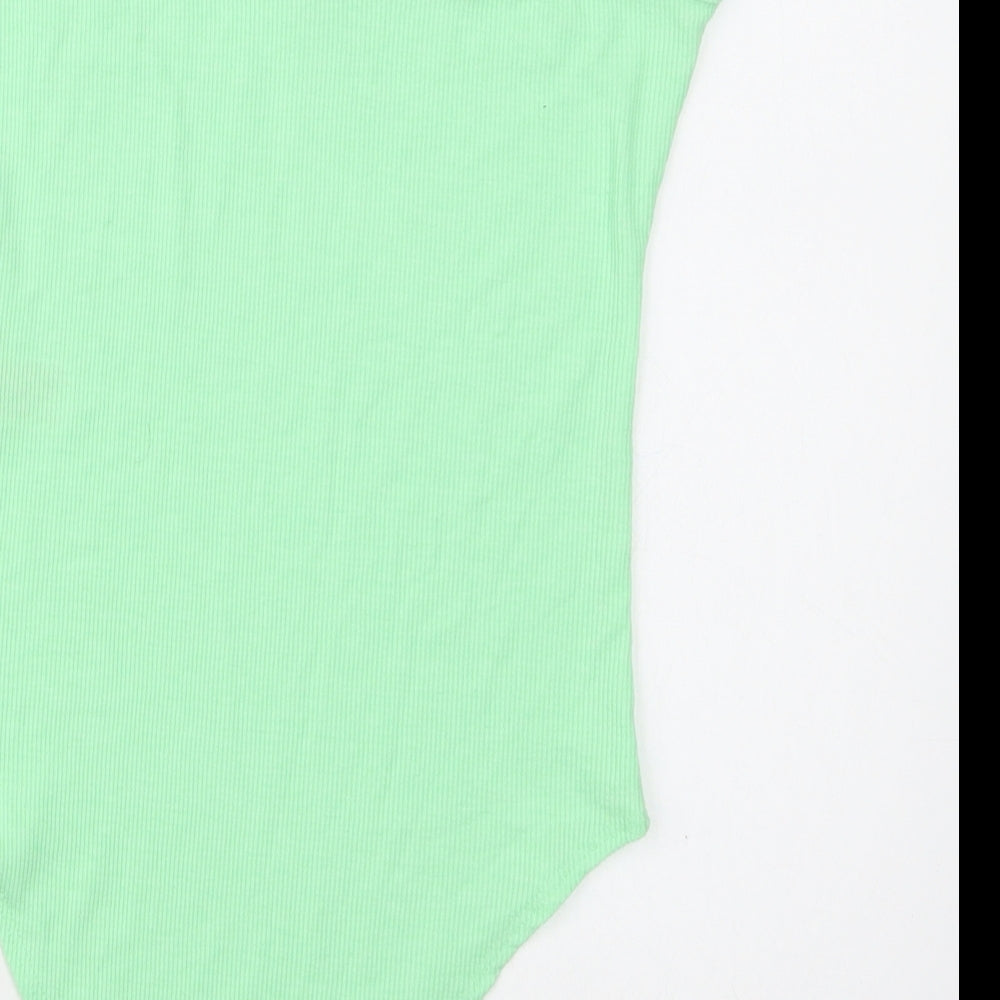 Primark Womens Green  Polyester Bodysuit One-Piece Size 6  Snap