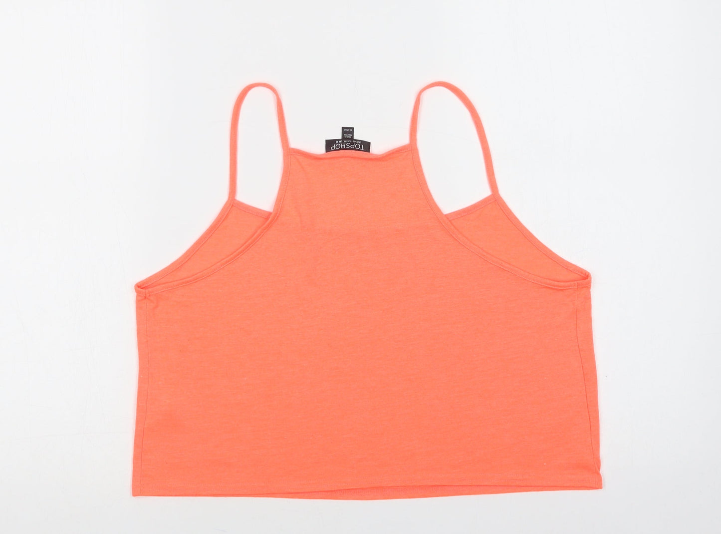 Topshop Womens Orange  Polyester Cropped Tank Size 14 Round Neck