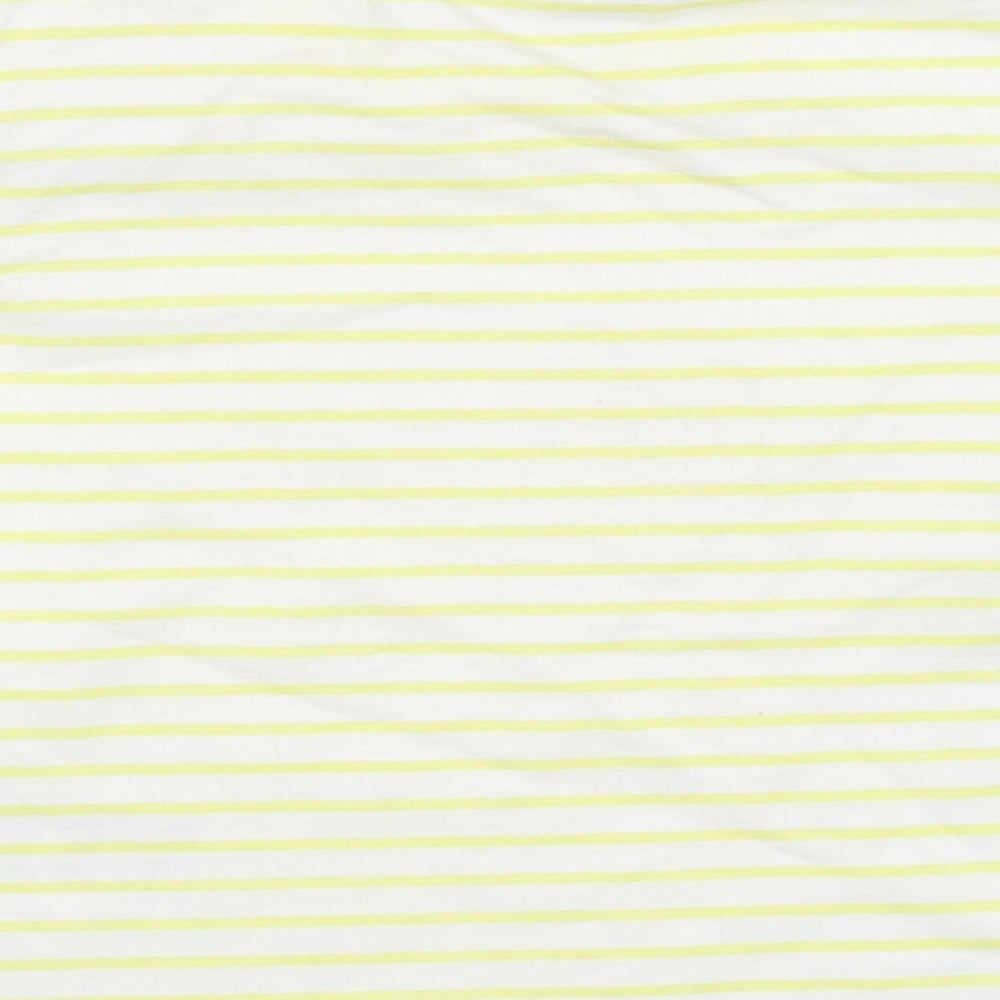 Lily & Jack Girls Yellow Striped Cotton Basic T-Shirt Size 3-6 Months Crew Neck Pullover - Love