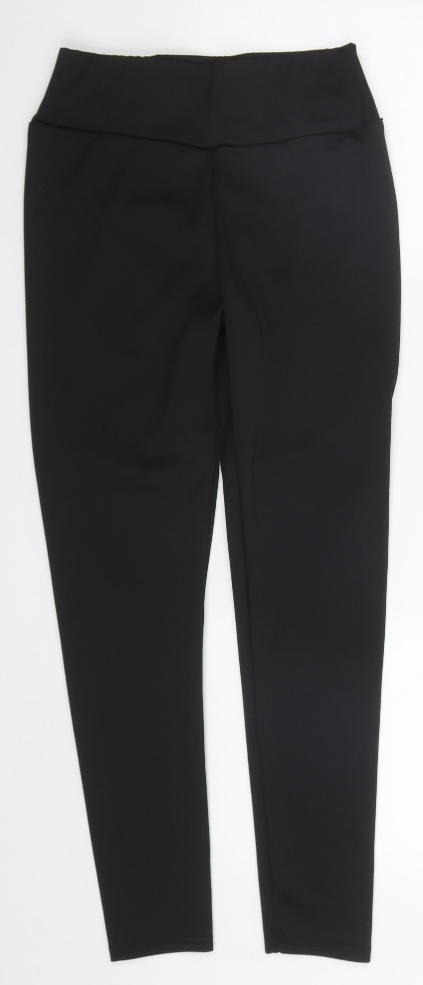 Preworn Womens Black  Polyester Carrot Trousers Size M L25 in Regular