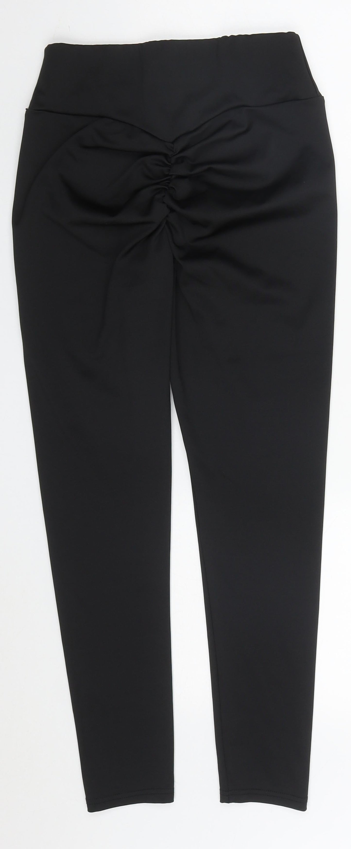 Preworn Womens Black  Polyester Carrot Trousers Size M L25 in Regular