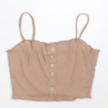 Preloved Primark Womens Orange  Polyester Cropped Tank Size 6 Round Neck - Front