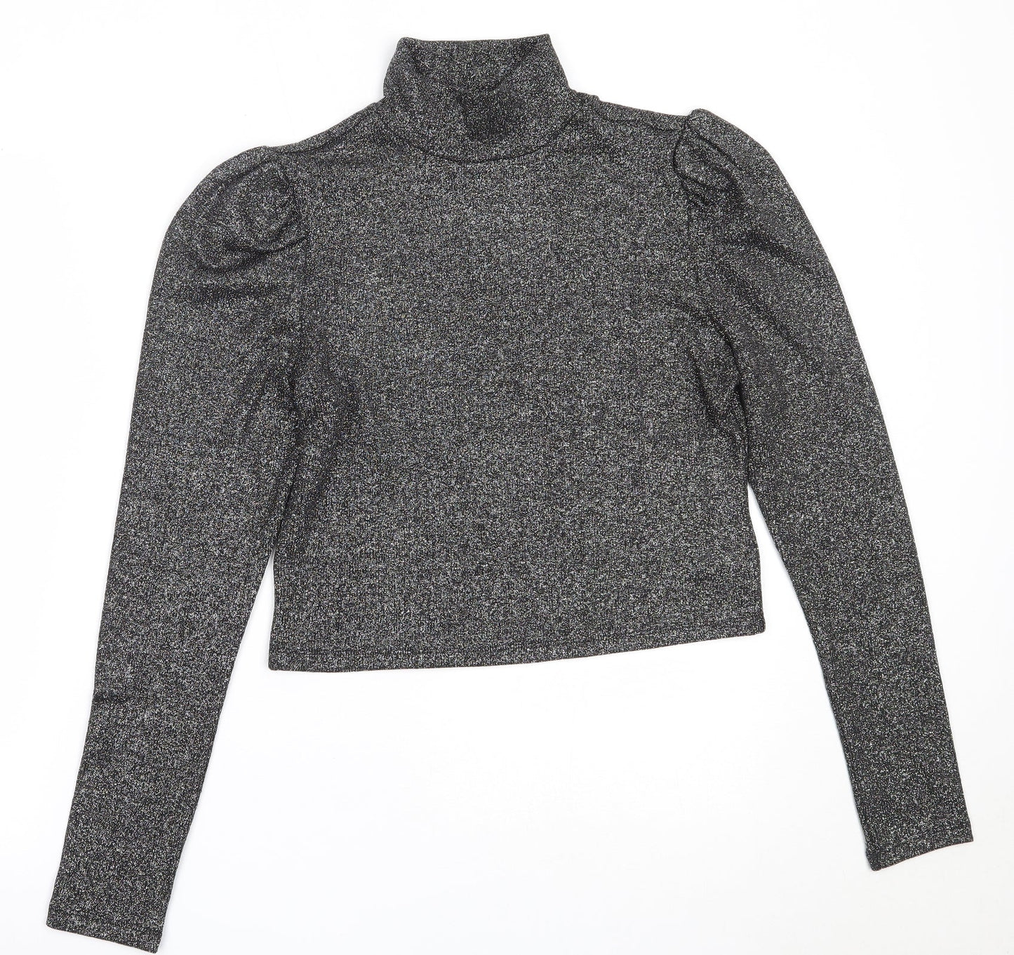 H&M Womens Black High Neck  Polyester Pullover Jumper Size L