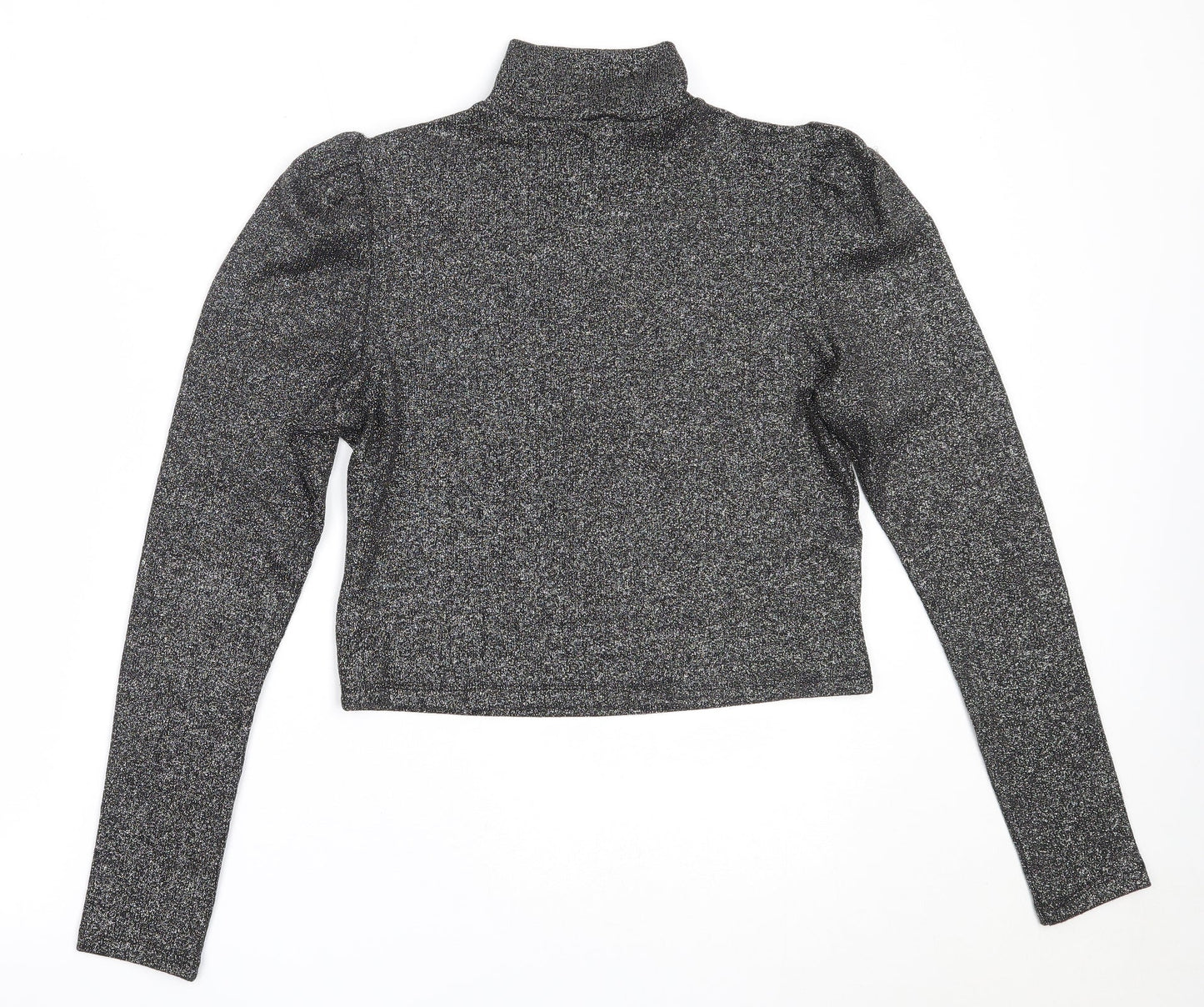 H&M Womens Black High Neck  Polyester Pullover Jumper Size L