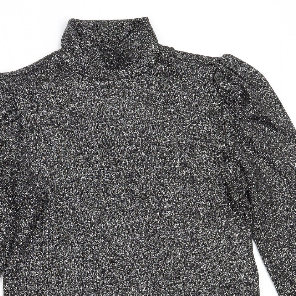 H&M Womens Black High Neck  Polyester Pullover Jumper Size L