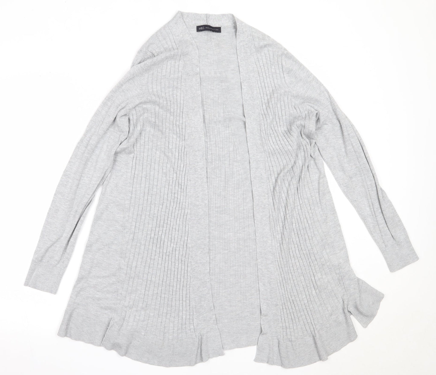 Marks and Spencer Womens Grey Round Neck  Viscose Cardigan Jumper Size M