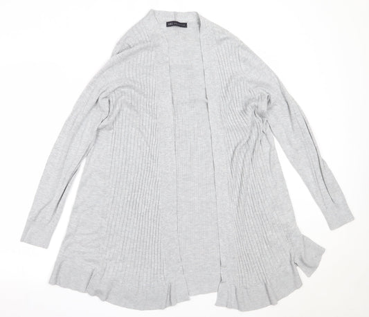 Marks and Spencer Womens Grey Round Neck  Viscose Cardigan Jumper Size M