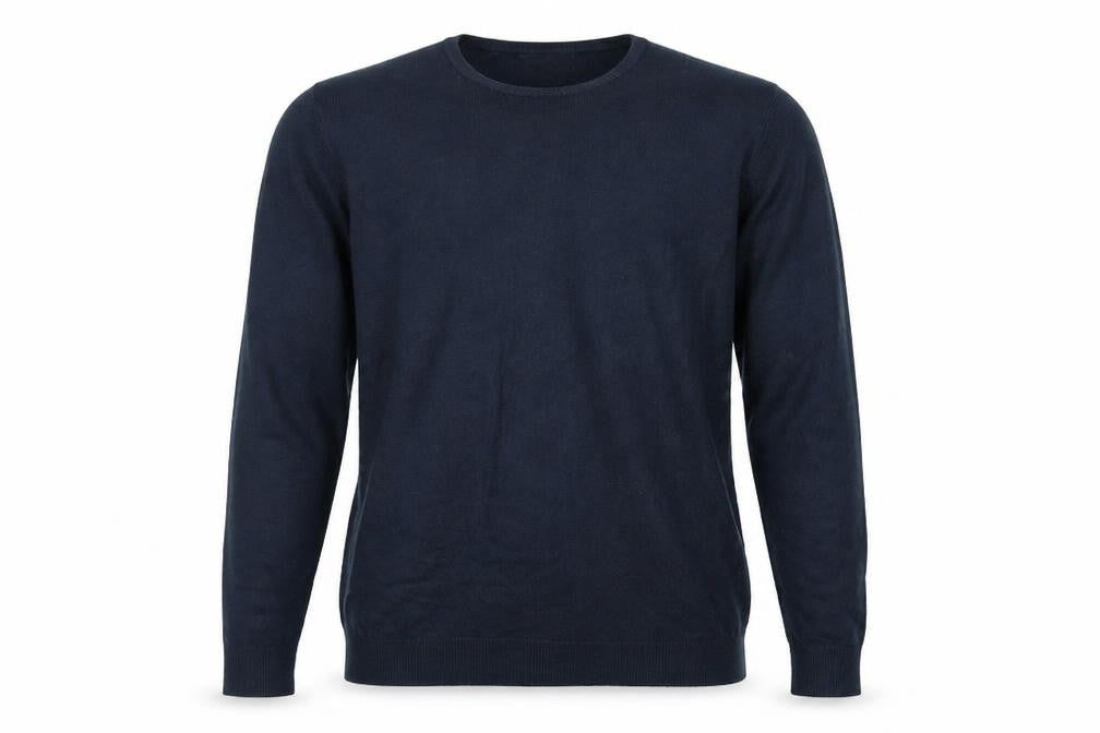 Cedarwood State Mens Blue Round Neck Acrylic Pullover Jumper Size L