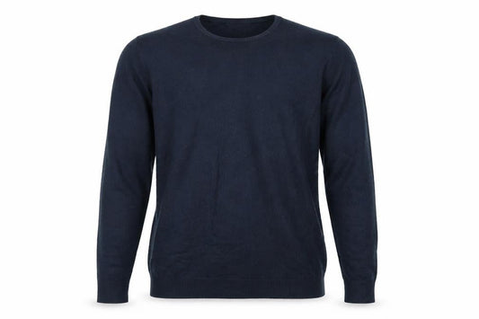 Cedarwood State Mens Blue Round Neck Acrylic Pullover Jumper Size L