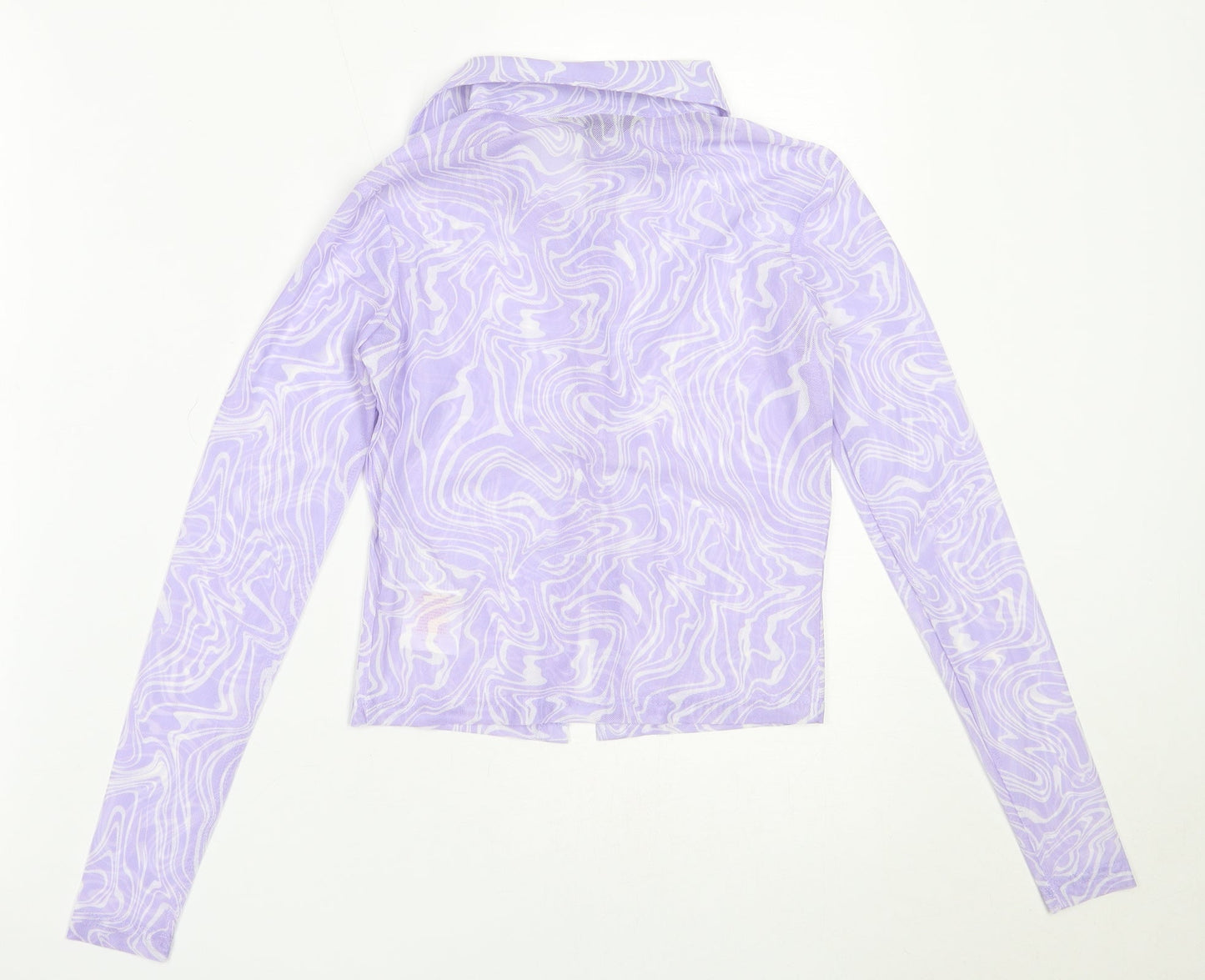 Brave Soul Womens Purple  Polyester Basic Button-Up Size XS Collared
