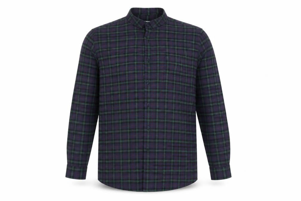 Dunnes Stores Mens Blue Check Polyester  Button-Up Size XL Collared