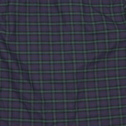 Dunnes Mens Blue Check Polyester  Button-Up Size XL Collared