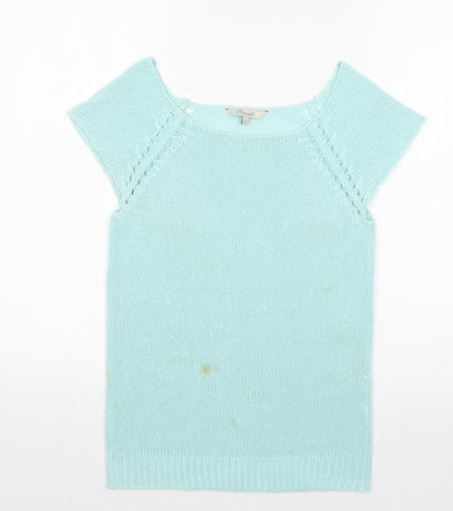 Peacocks Womens Green Round Neck   Pullover Jumper Size S