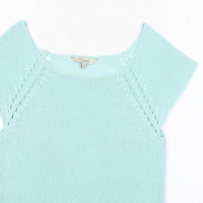 Peacocks Womens Green Round Neck   Pullover Jumper Size S