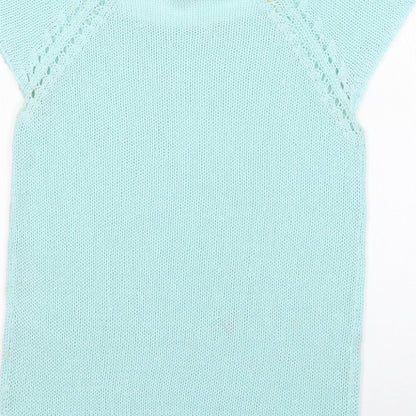 Peacocks Womens Green Round Neck   Pullover Jumper Size S
