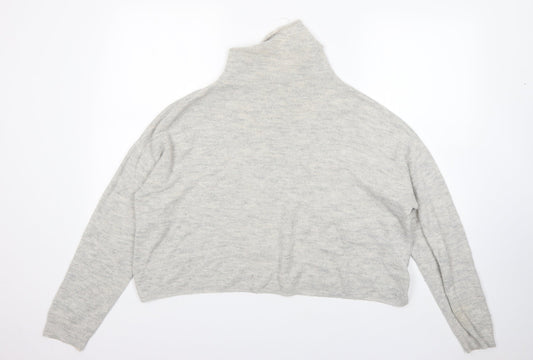 New Look Womens Beige Mock Neck  Acrylic Pullover Jumper Size M