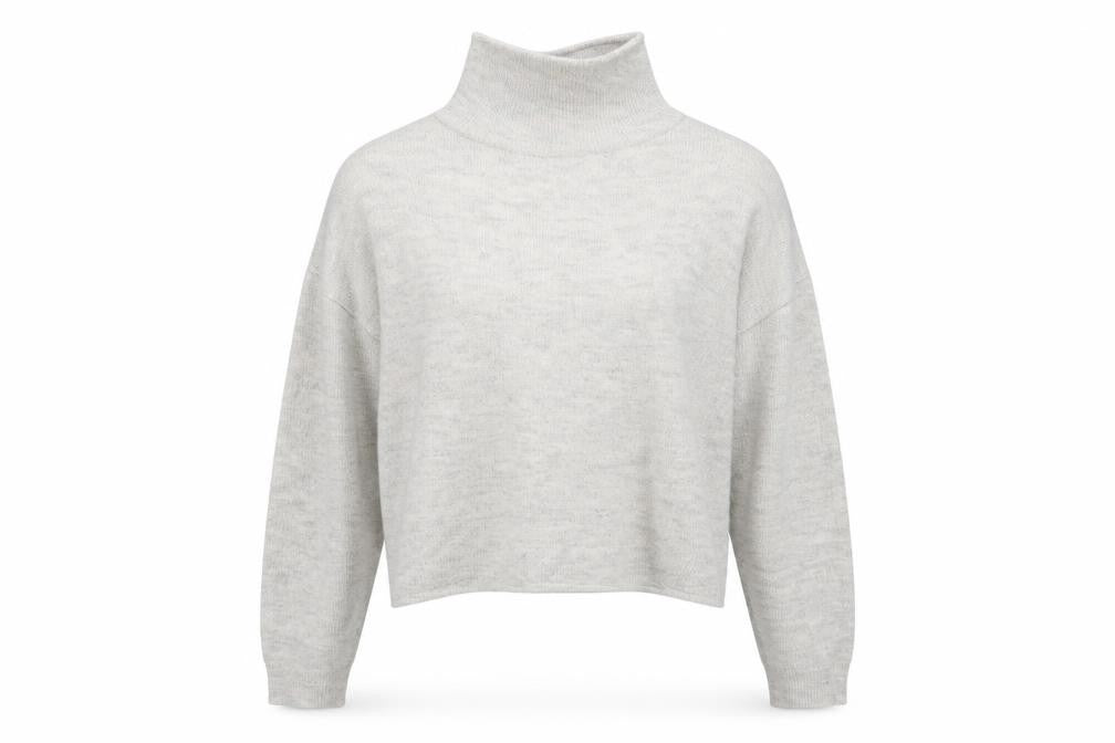 New Look Womens Beige Mock Neck  Acrylic Pullover Jumper Size M