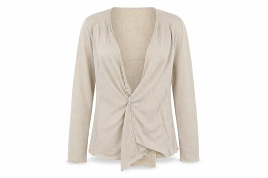 Marks & Spencer Womens Beige V-Neck  Polyester Cardigan Jumper Size 14