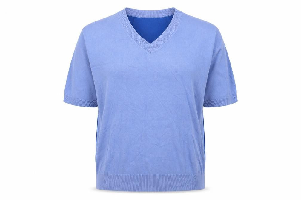 Marks & Spencer Womens Blue V-Neck  Viscose Pullover Jumper Size 12