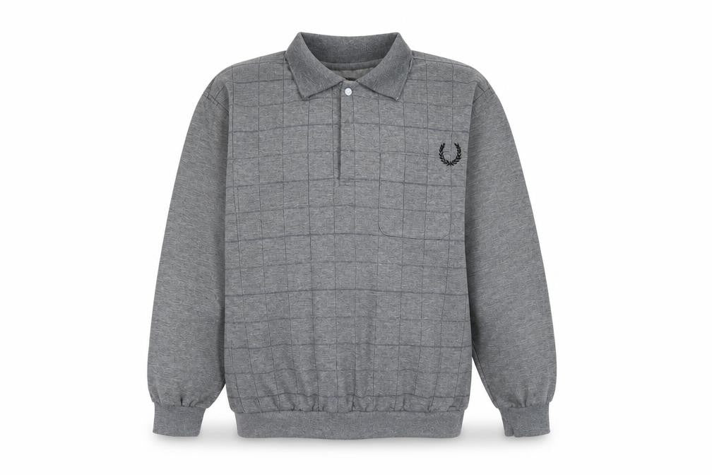 D Project Mens Grey Collared Check Polyester Pullover Jumper Size XL