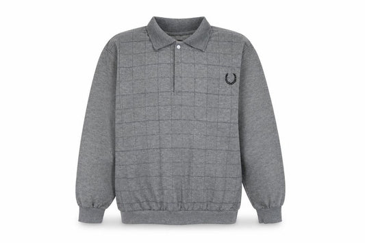 D Project Mens Grey Collared Check Polyester Pullover Jumper Size XL
