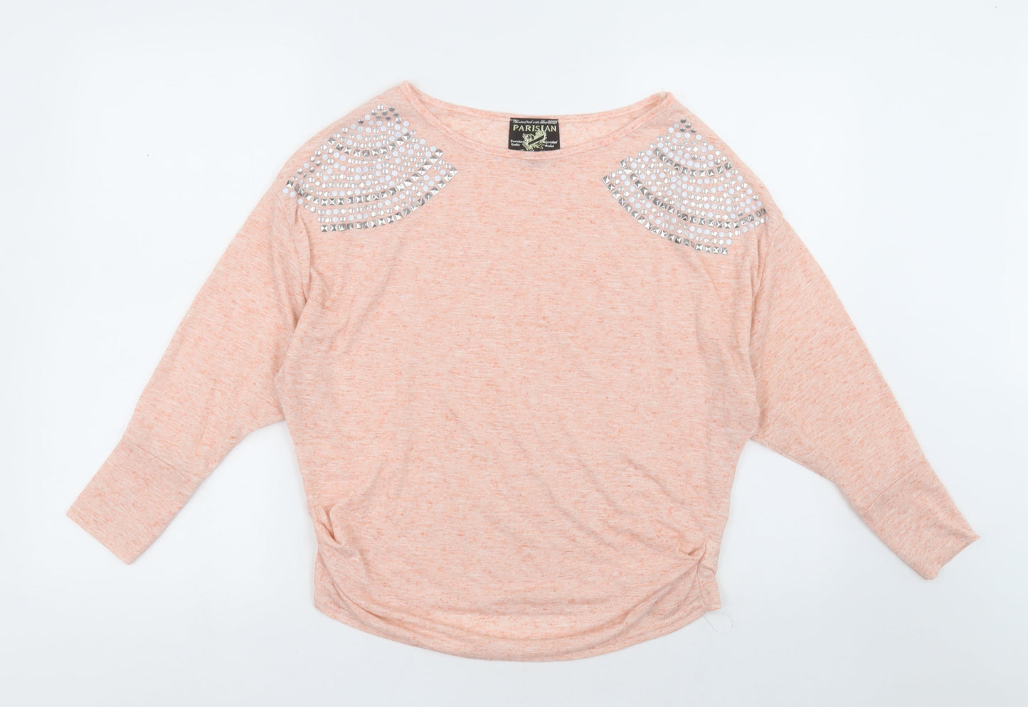 parisian Womens Pink Fair Isle Linen Pullover Sweatshirt Size L  Pullover