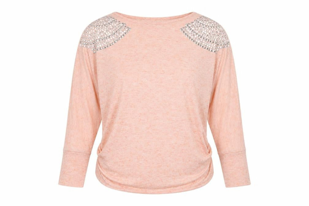 parisian Womens Pink Fair Isle Linen Pullover Sweatshirt Size L  Pullover