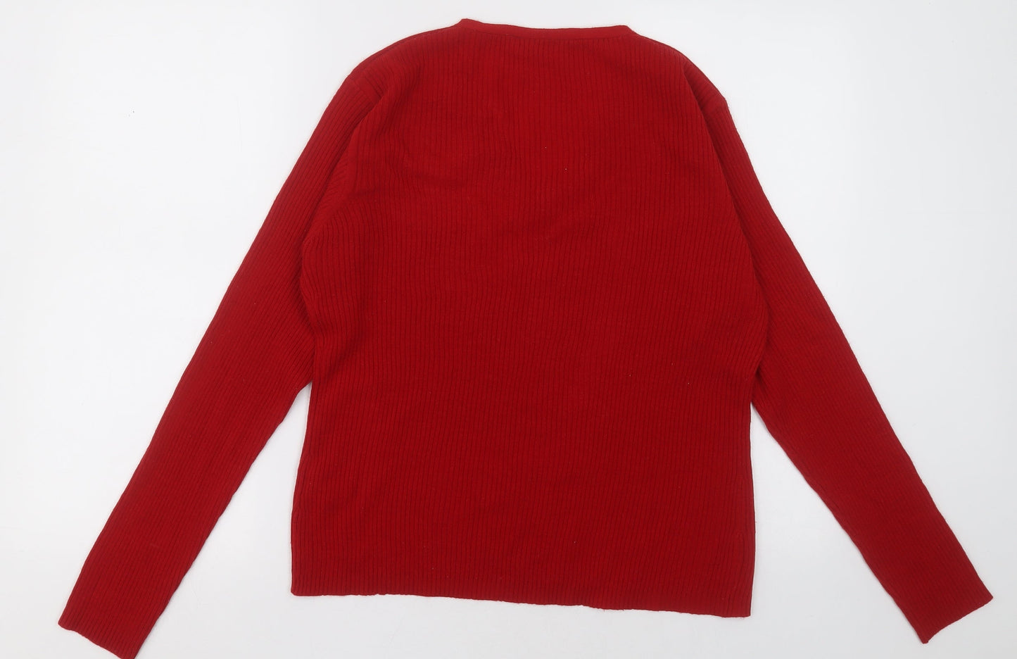 Preworn Womens Red  Acrylic Pullover Sweatshirt Size 20  Pullover