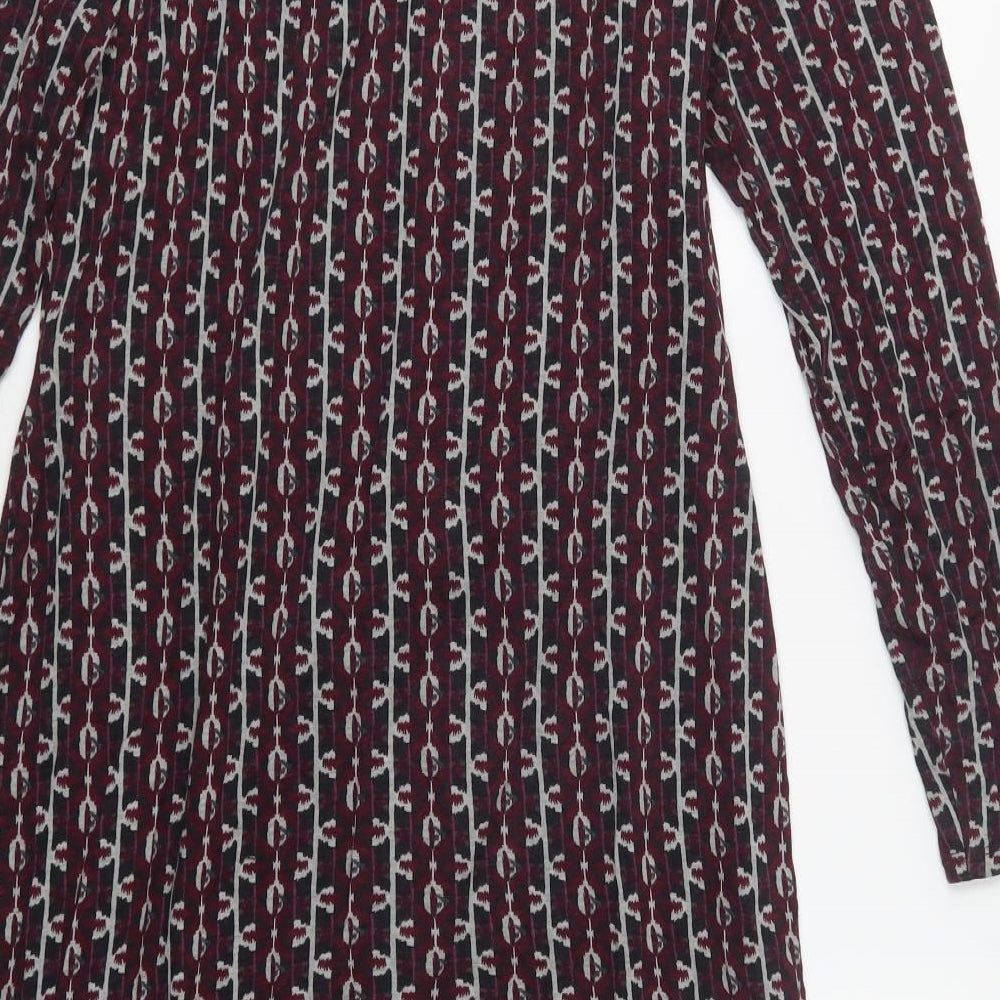 Per Una Womens Purple Geometric Viscose A-Line  Size 14  Boat Neck
