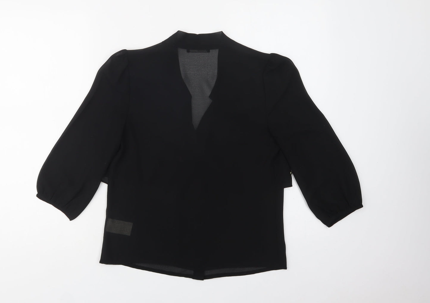 Beloved Womens Black  Polyester Basic Button-Up Size XS V-Neck