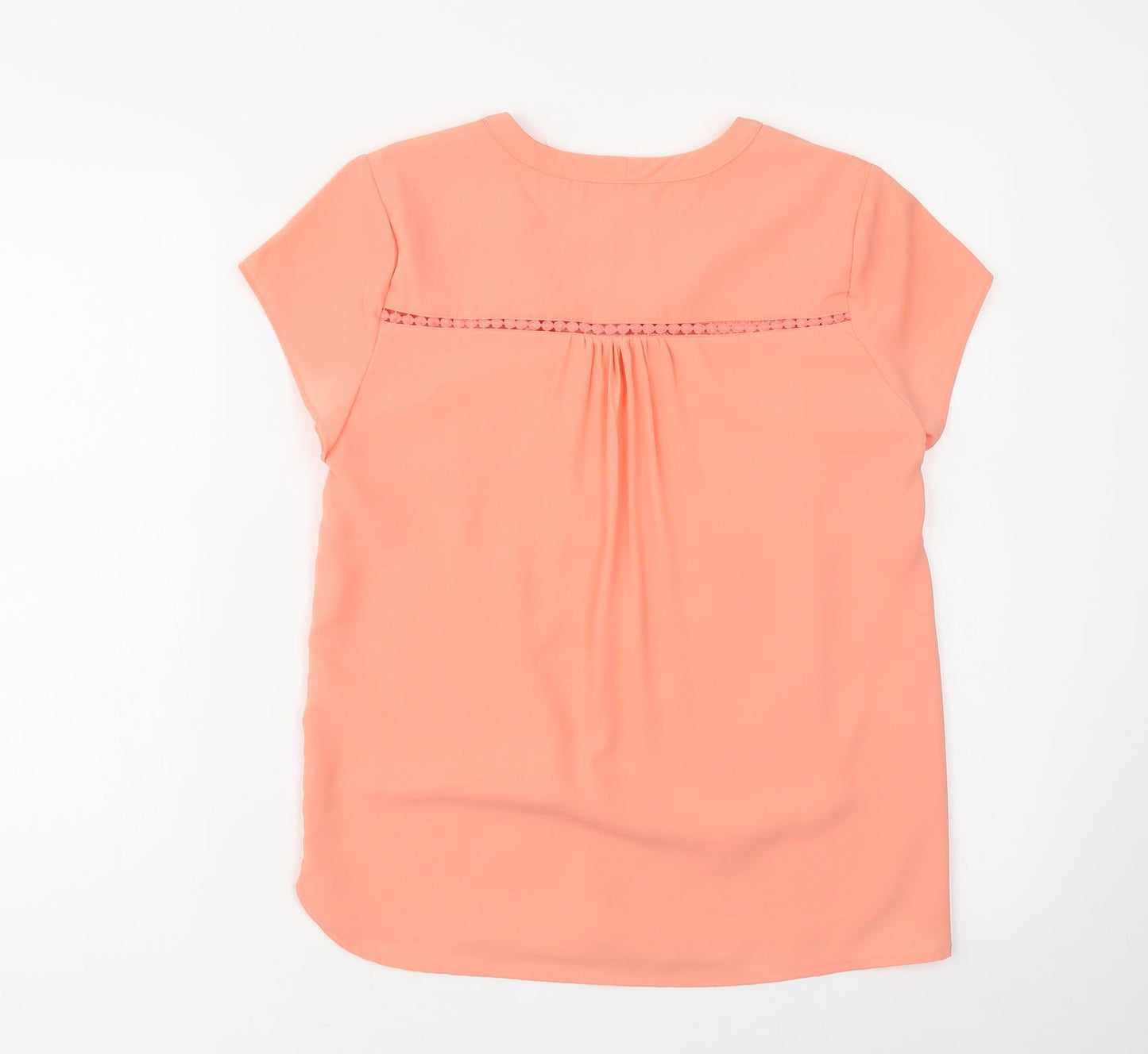 Rant & Rave Womens Orange  Polyester Basic Blouse Size S V-Neck