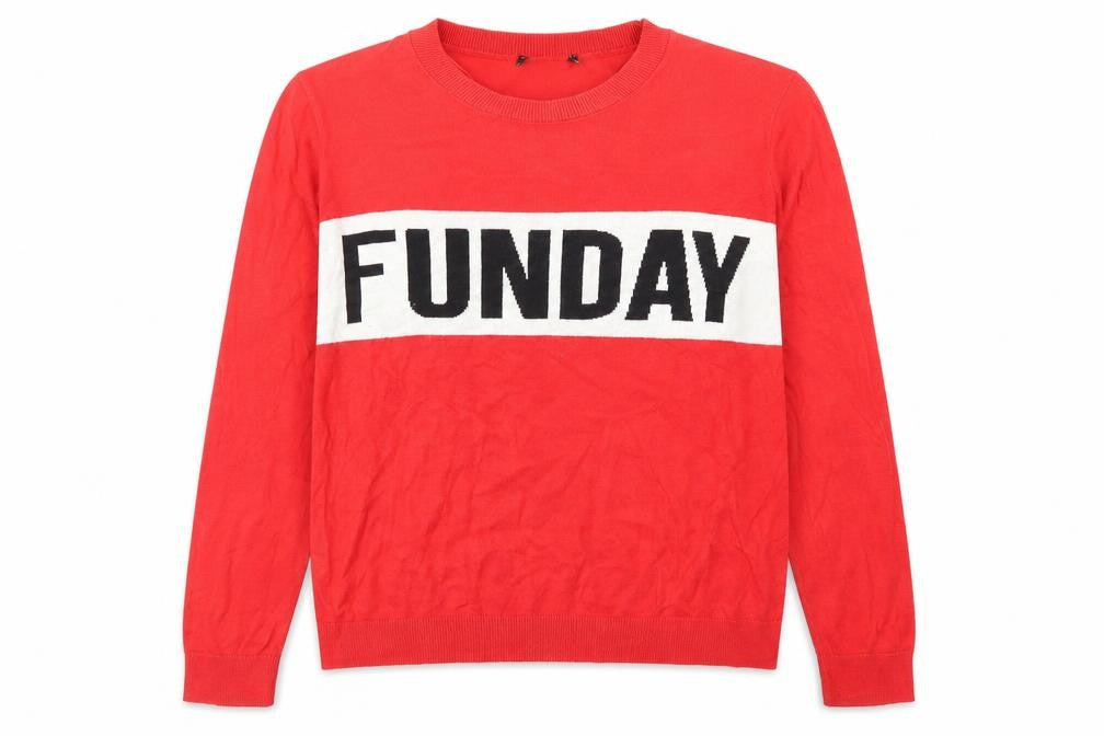 New Look Womens Red Crew Neck  Acrylic Pullover Jumper Size 12