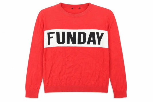 New Look Womens Red Crew Neck  Acrylic Pullover Jumper Size 12