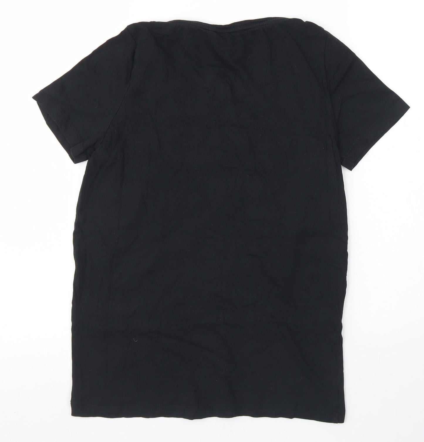 Only Womens Black  Cotton Basic T-Shirt Size S Crew Neck