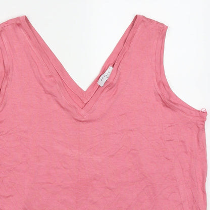 Papaya Womens Pink  Viscose Basic Tank Size 16 V-Neck