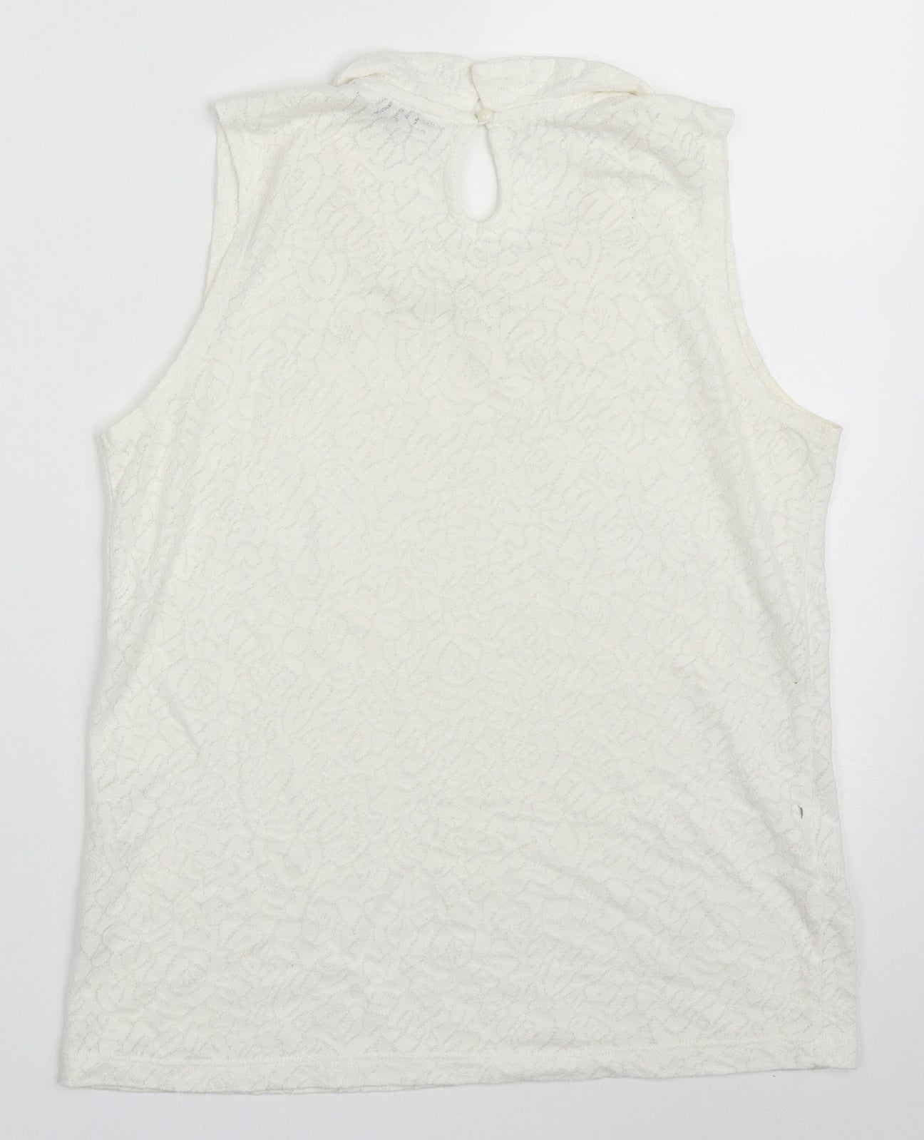 New Look Womens White  Cotton Basic Tank Size 10 Collared