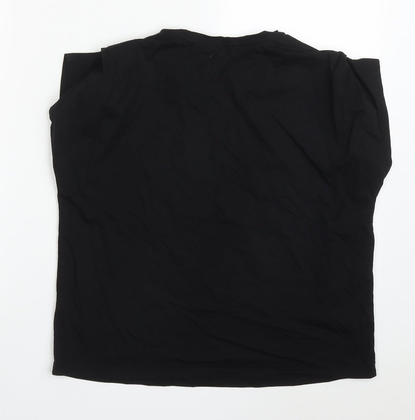 Reserves Womens Black  Cotton Basic T-Shirt Size XS Crew Neck