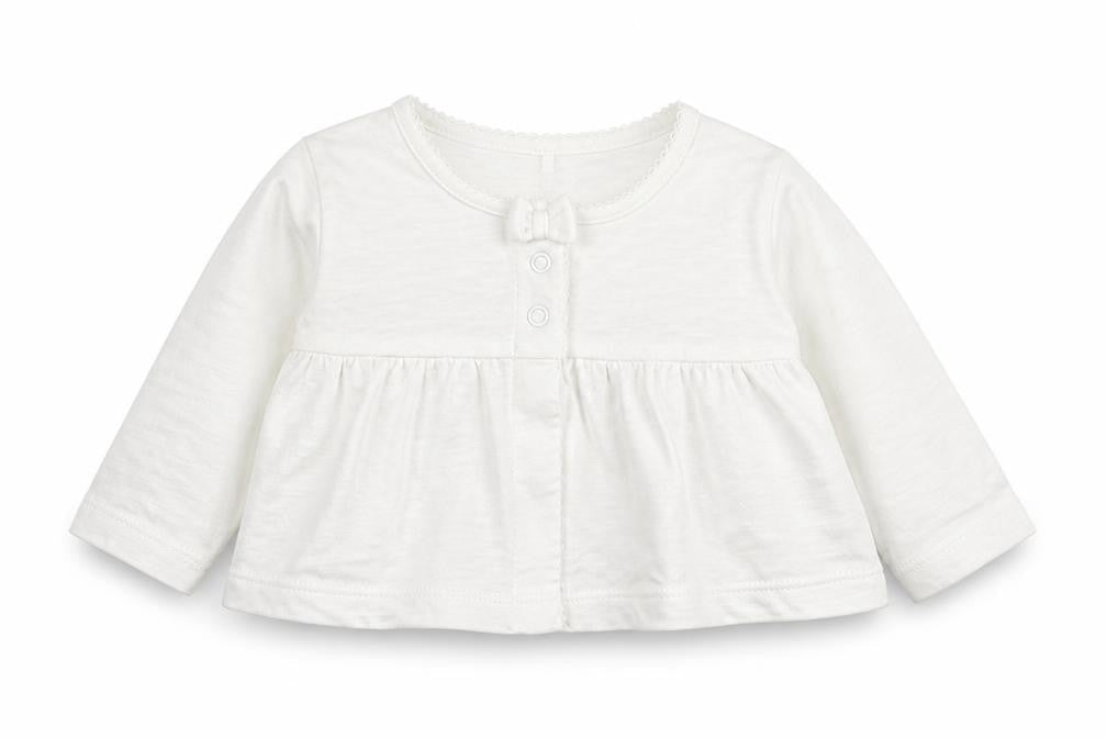 Next Girls Ivory  Cotton Cardigan Jumper Size 3-6 Months  Button