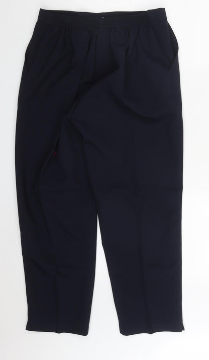 Emma Womens Blue  Polyester Trousers  Size 16 L26 in Regular