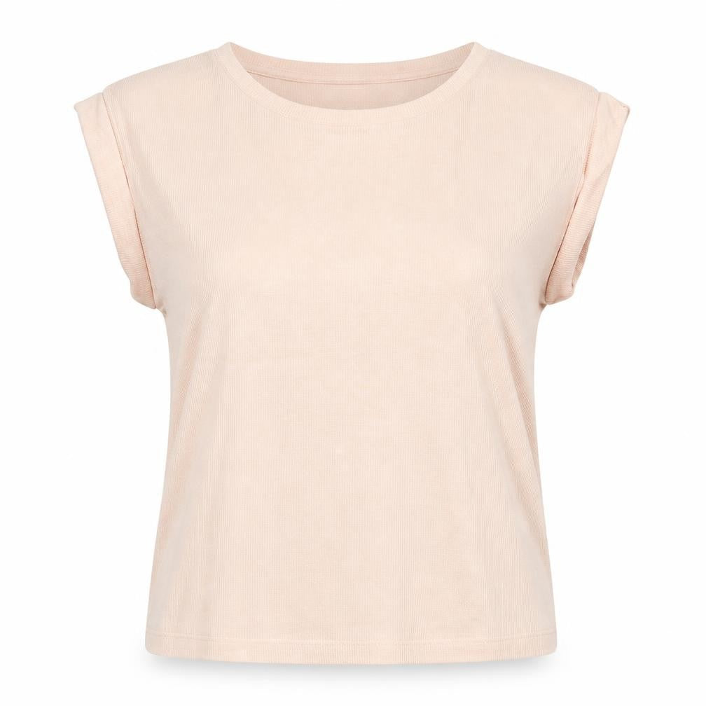 New Look Womens Pink  Polyester Basic T-Shirt Size 10 Round Neck