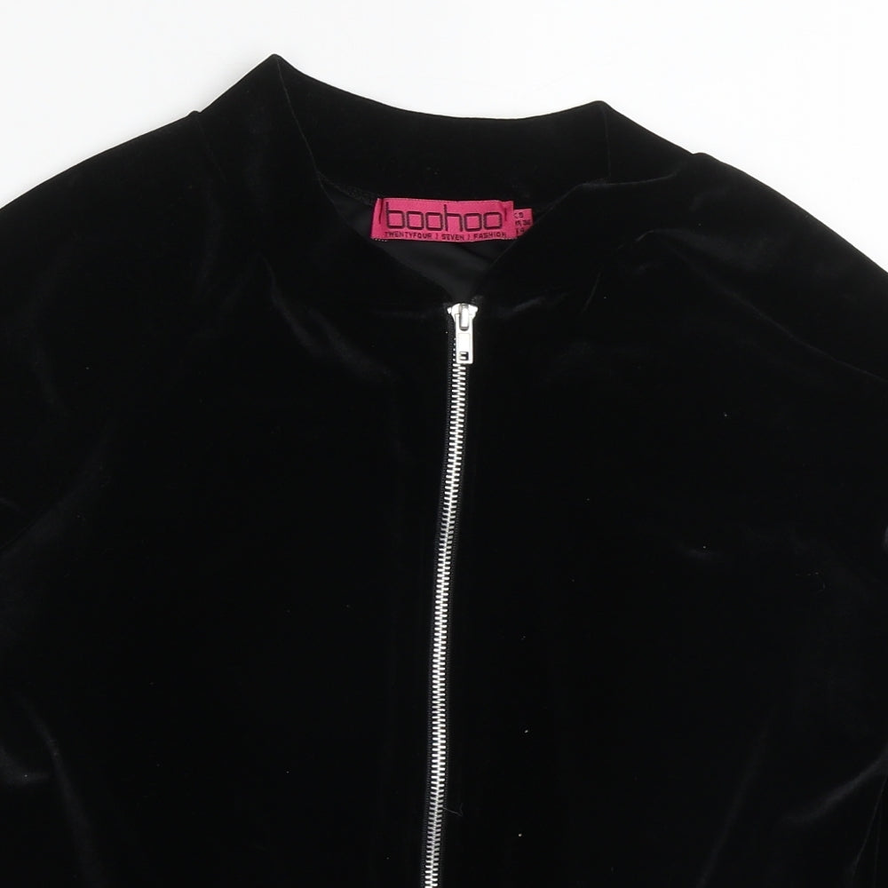 Boohoo Womens Black   Jacket  Size 8  Zip