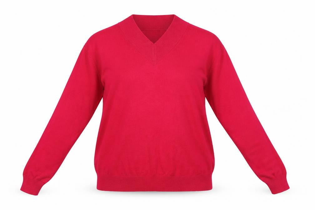 Marks & Spencer Womens Red V-Neck  Viscose Pullover Jumper Size M