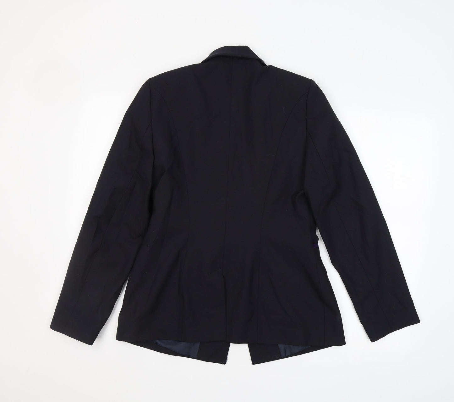 Preworn Womens Black  Polyester Jacket Suit Jacket Size 10