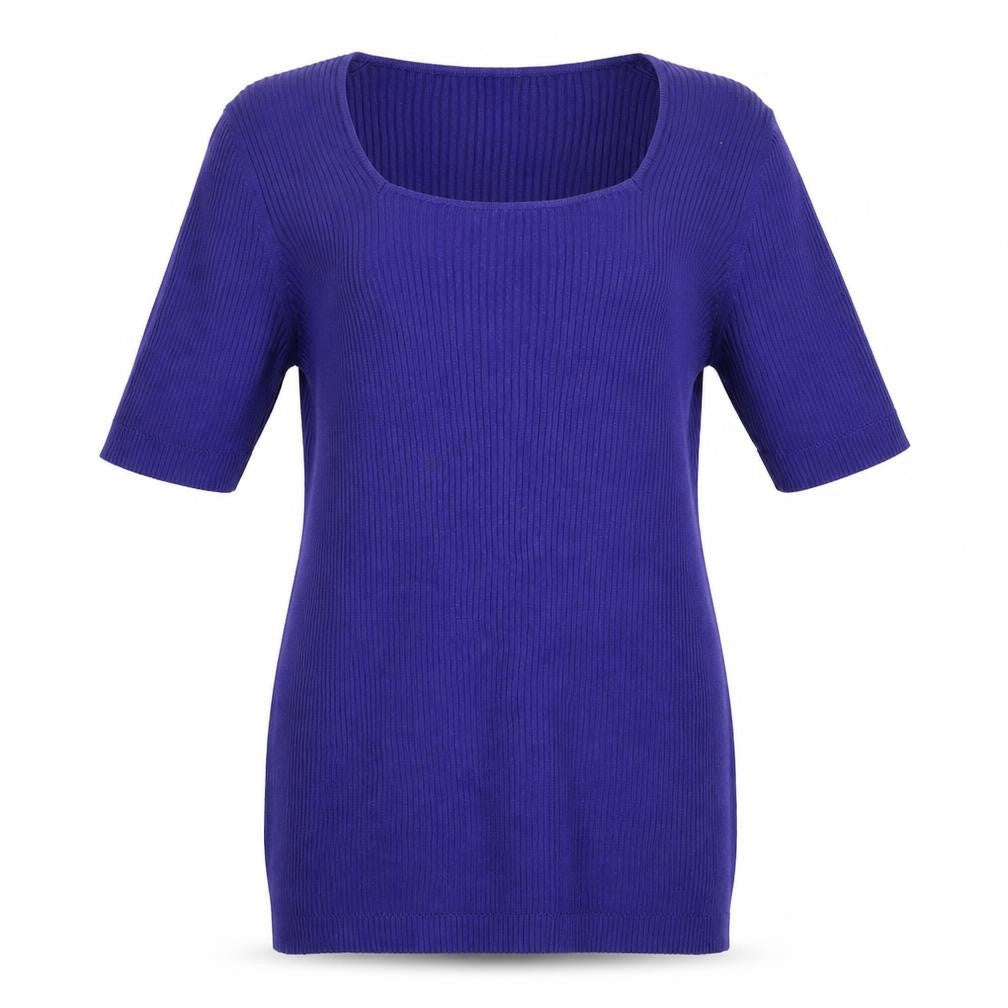Preworn Womens Purple Square Neck  Cotton Pullover Jumper Size S