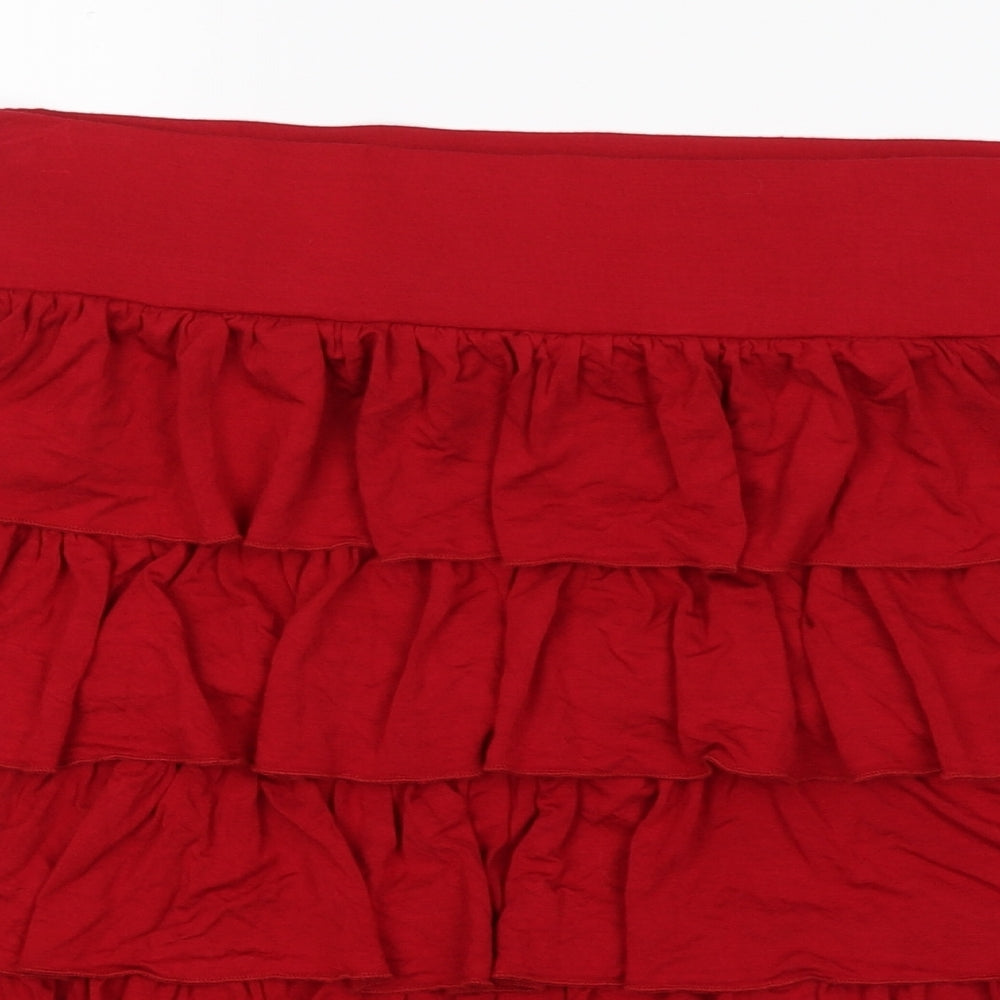 Purlin Womens Red  Viscose Pettiskirt Skirt Size 42