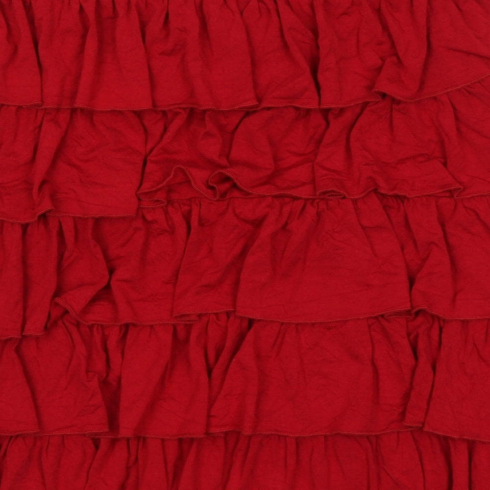 Purlin Womens Red  Viscose Pettiskirt Skirt Size 42