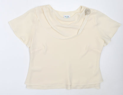 Preloved Vogue Womens Ivory  Polyester Basic Blouse Size 18 Round Neck - Front