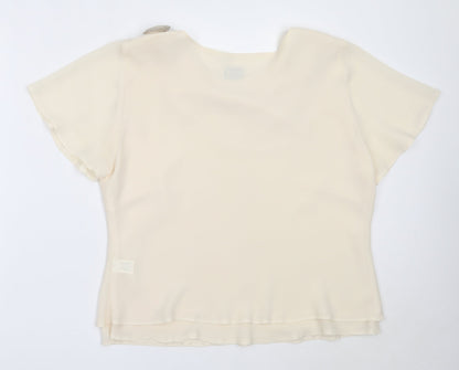 Preloved Vogue Womens Ivory  Polyester Basic Blouse Size 18 Round Neck - Back