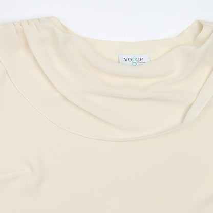 Preloved Vogue Womens Ivory  Polyester Basic Blouse Size 18 Round Neck - Detail