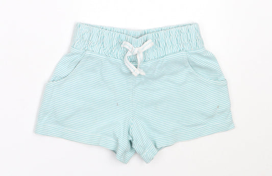 NEXT Girls Blue Striped Cotton Hot Pants Shorts Size 4 Years  Regular
